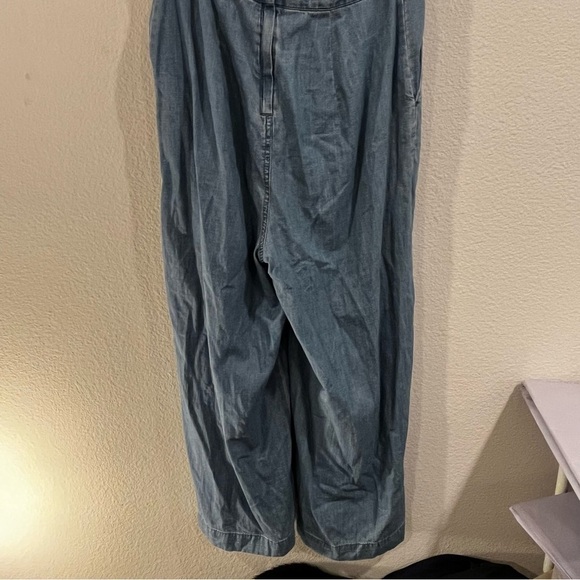 Madewell Denim Apron Bow-Back Jumpsuit natural fiber cotton size 6 - Picture 8 of 14